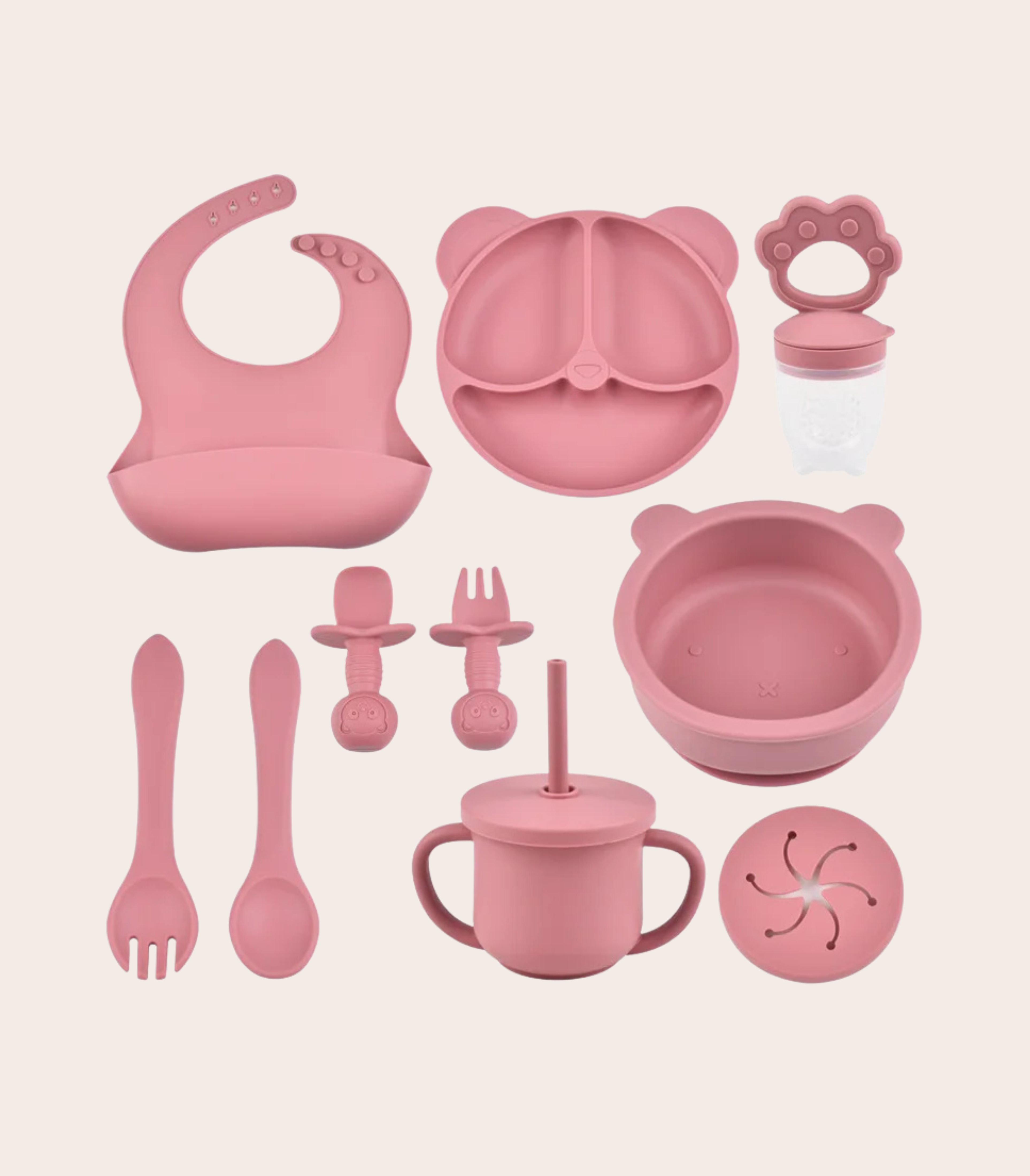 Silicone Baby Tableware 9pcs/Set