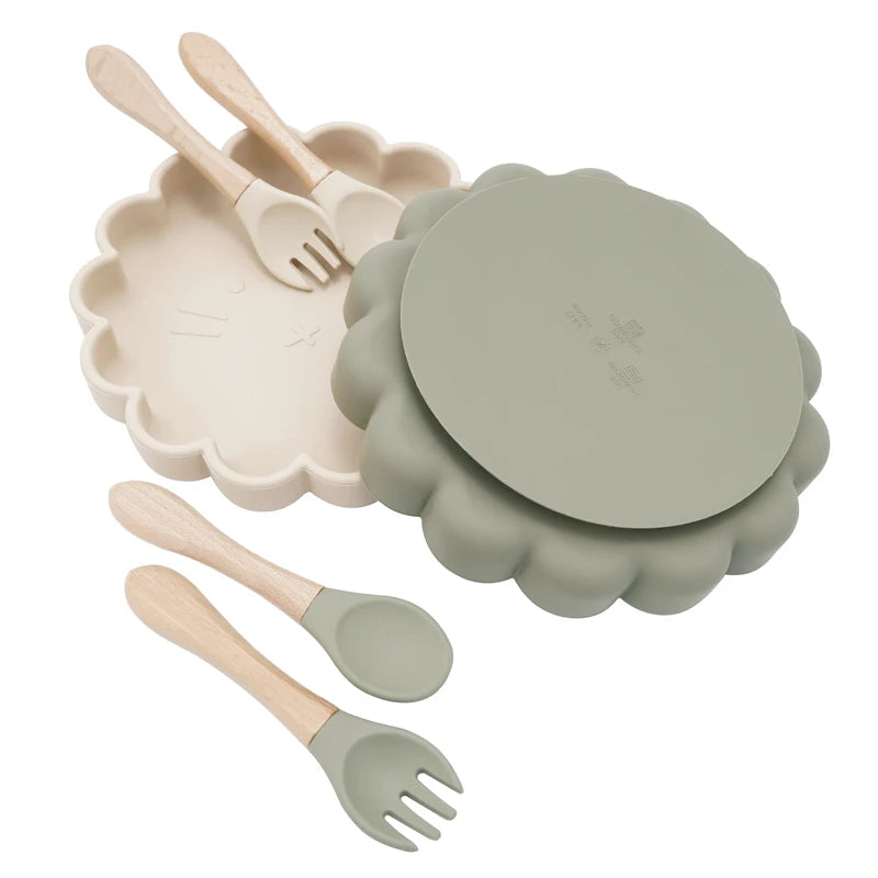 Silicone Flower Tableware Set