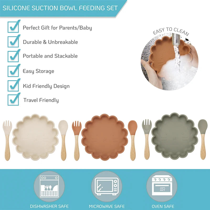 Silicone Flower Tableware Set