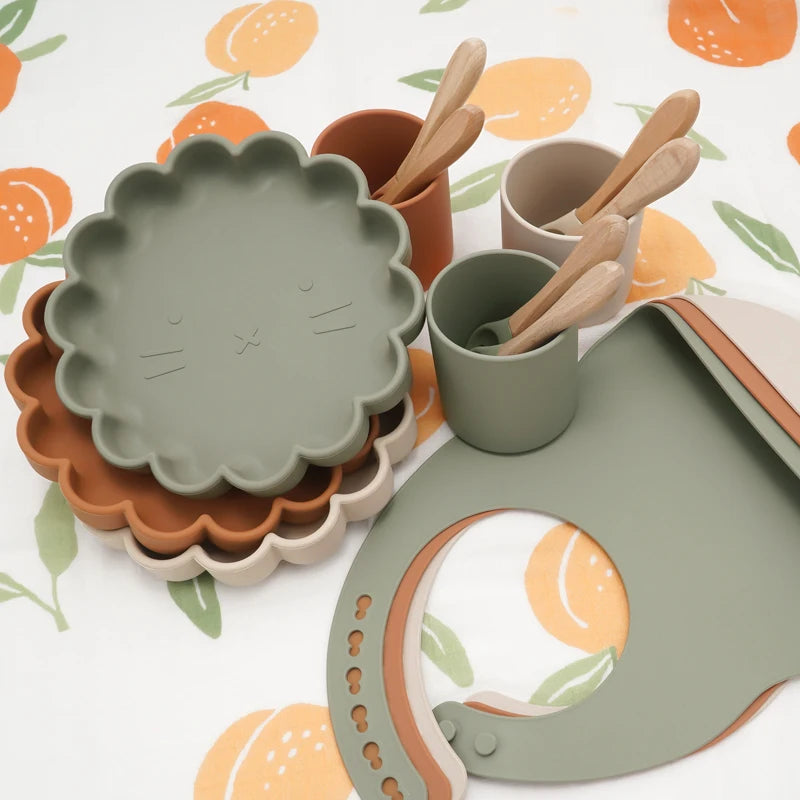 Silicone Flower Tableware Set