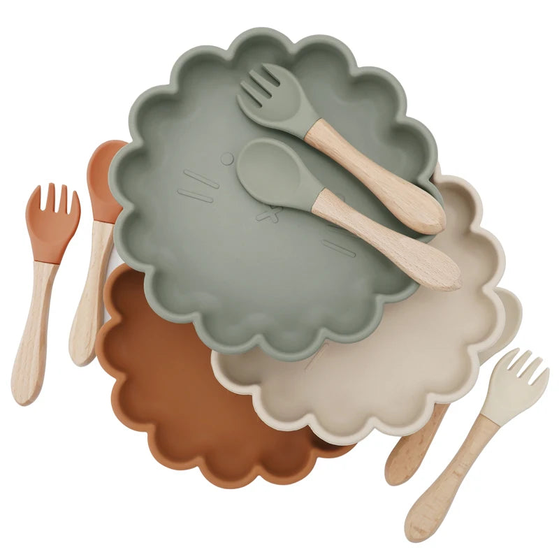 Silicone Flower Tableware Set