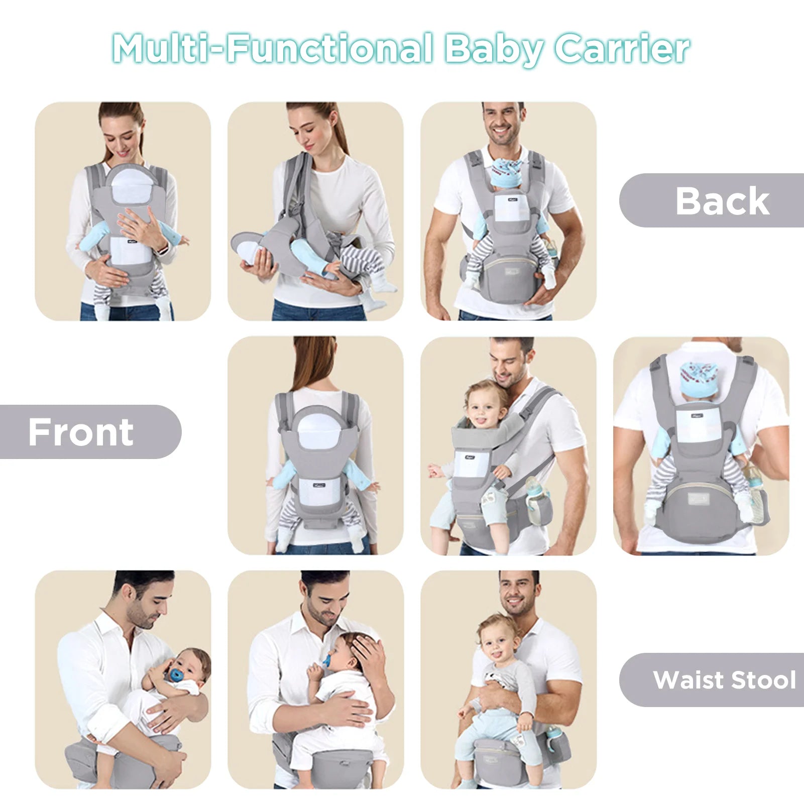 Ergonomic Waist Stool Carrier
