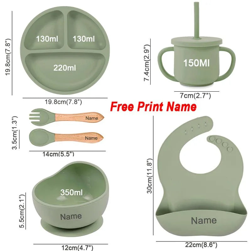 Personalized Silicone Tableware Set