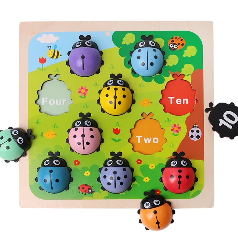 Wooden Beetle Counting Toy