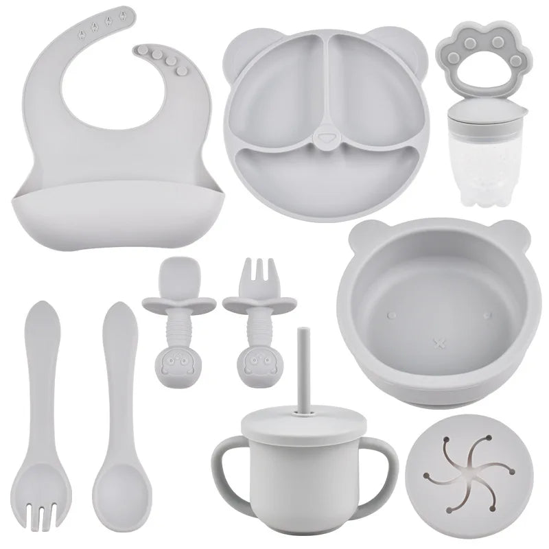 Silicone Baby Tableware 9pcs/Set