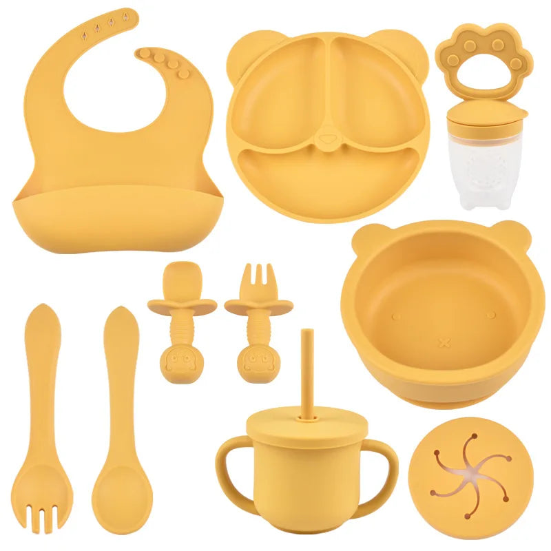 Silicone Baby Tableware 9pcs/Set
