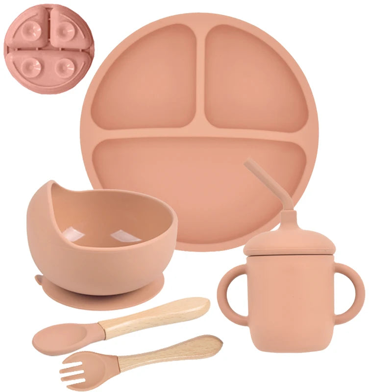 Silicone Baby Tableware 5pcs/Set