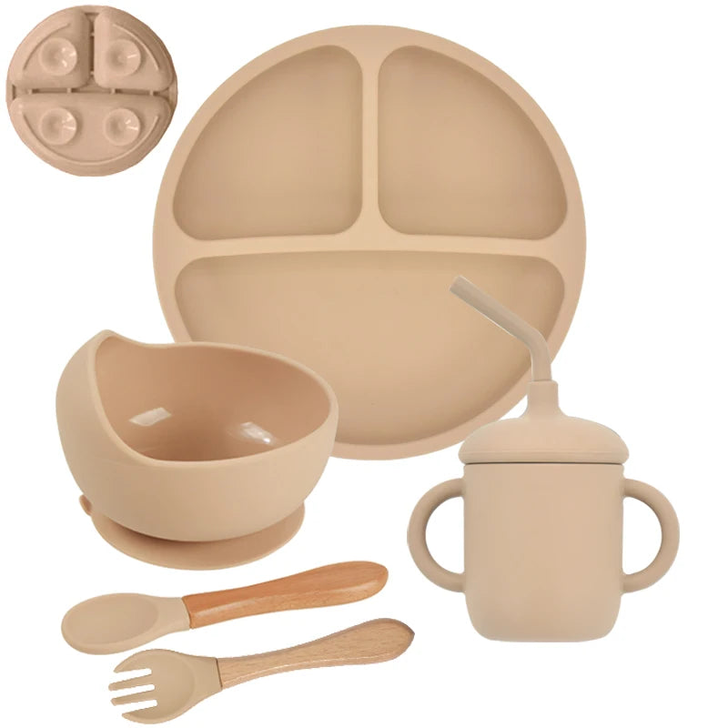 Silicone Baby Tableware 5pcs/Set