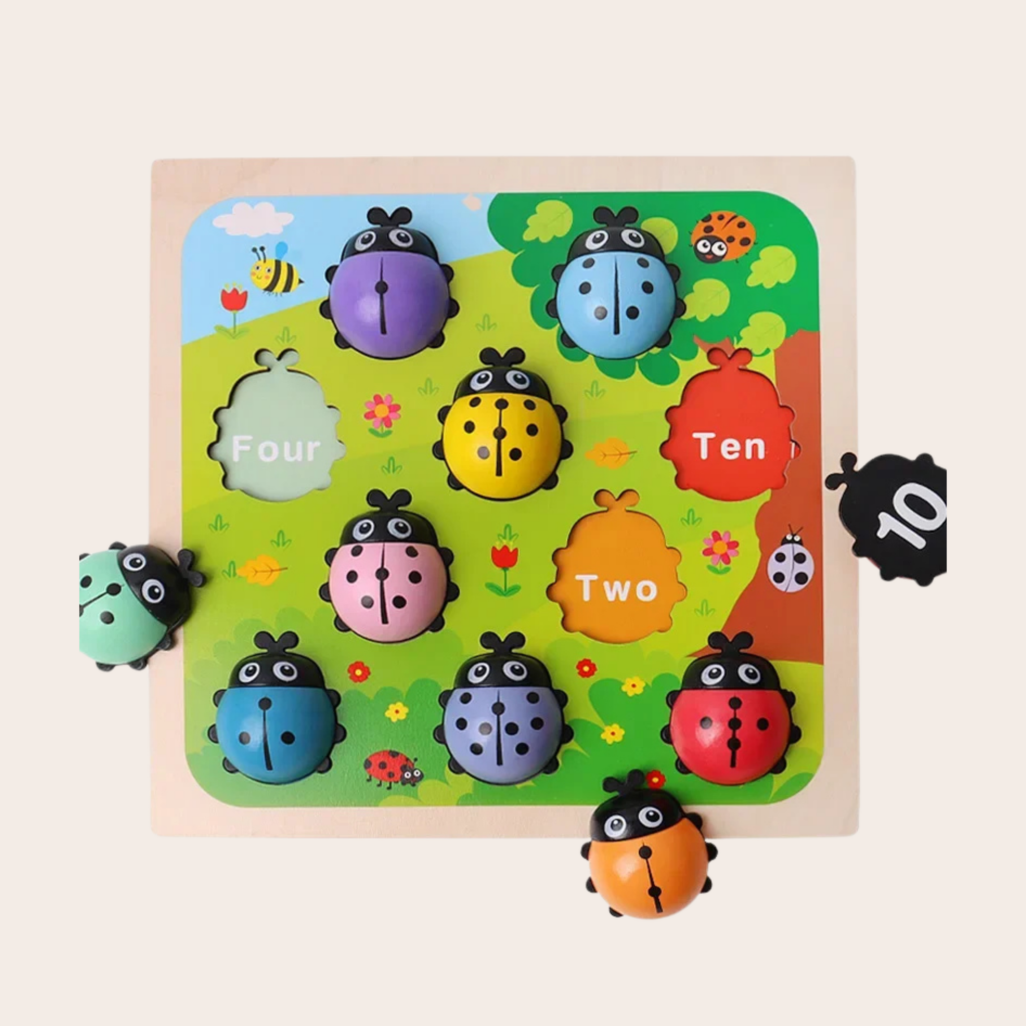 Wooden Beetle Counting Toy