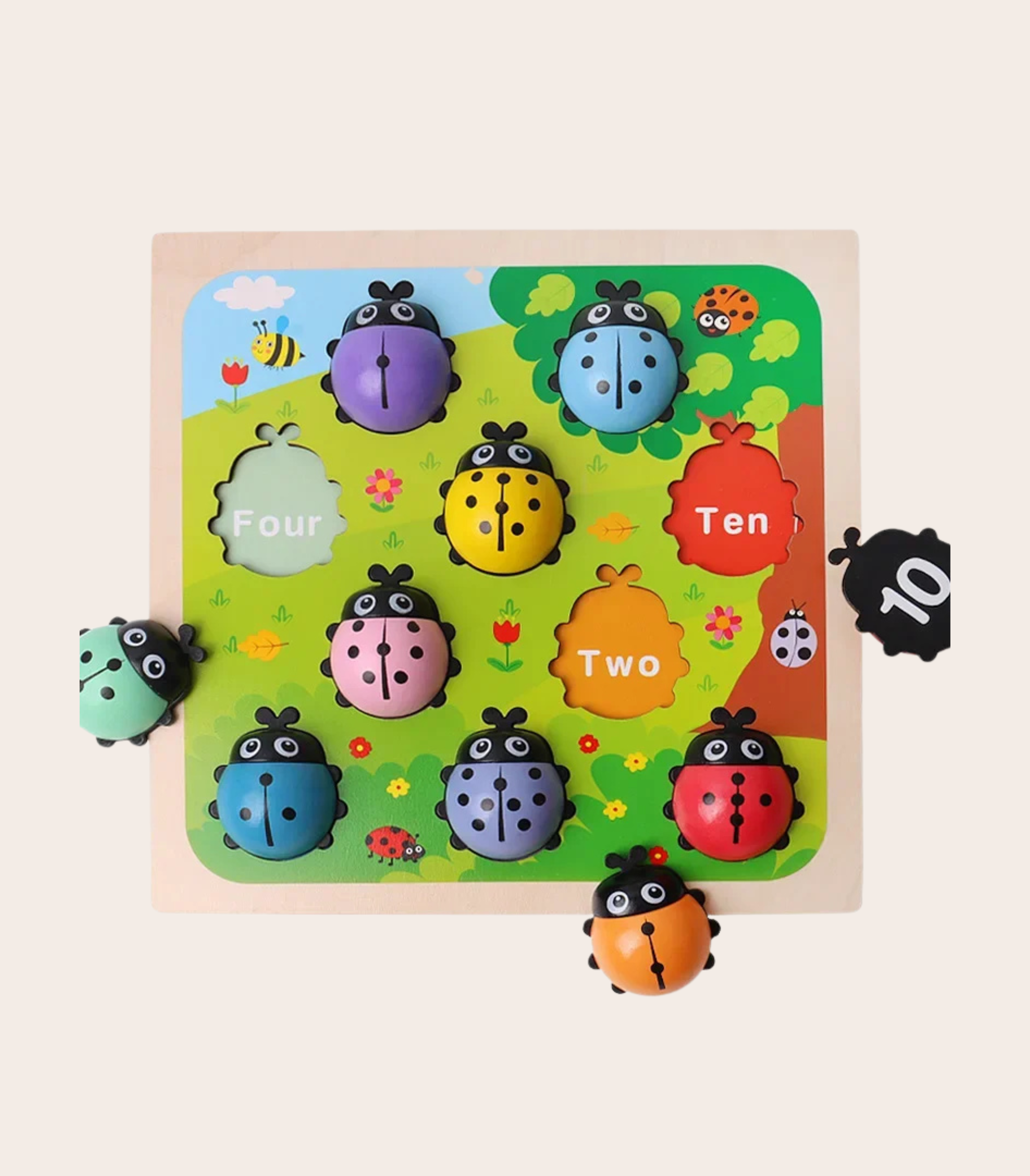 Wooden Beetle Counting Toy